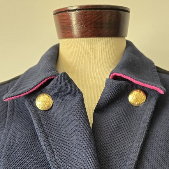 BANANA REPUBLIC Blue and Black Double-Breasted Peacoat /Blazer. Size M - Picture 3 of 16